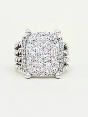 David Yurman Wheaton Ring w/ Pavé White Diamonds - 16.7mm - Size 8